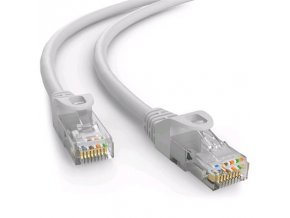 Kabel C-TECH patchcord Cat6e, UTP, šedý, 25m