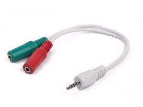 Gembird kabelová rozdvojka jack 3,5mm (4 pólový) na 2x3,5mm M/F, 20cm, audio