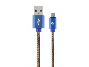 Gembird oplétaný denim USB-A/microUSB kabel 1m