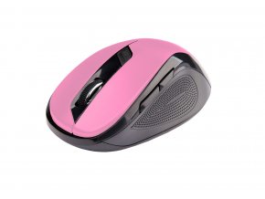 Myš C-TECH WLM-02P, černo-růžová, bezdrátová, 1600DPI, 6 tlačítek, USB nano receiver