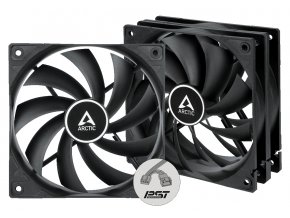 ARCTIC F12 PWM PST (3PCS Value Pack) (Black) - 120mm case fan with PWM control and PST cable - Pack