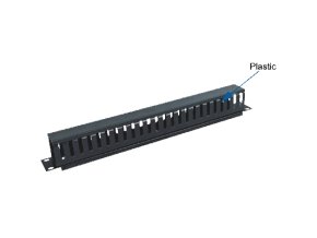 19" vyvazovací panel 1U jednostr.plast.lišta (BK)