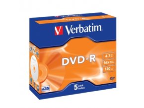 VERBATIM DVD-R(5-Pack)Jewel/MattSlvr/16x/4.7GB