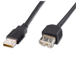 PremiumCord USB 2.0 kabel prodlužovací, A-A, 0,5m, černý