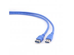 Kabel USB A-A 1,8m USB 3.0 prodlužovací, modrý