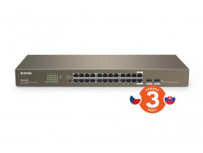 Tenda TEG1024F 24x Gigabit s SFP, 22x RJ45 + 2x SFP / RJ45, Fanless - bez ventilátorů, Rack , 6kV