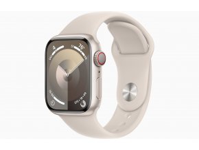 Apple Watch S9 Cell/41mm/Starlight/Sport Band/Starlight/-M/L