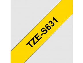 TZE-S631, žlutá/černá, 12mm