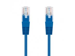 Kabel C-TECH patchcord Cat5e, UTP, modrý, 0,25m