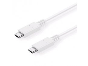 Kabel C-TECH USB 3.2, Type-C (CM/CM), PD 100W, 20Gbps, 2m, bílý