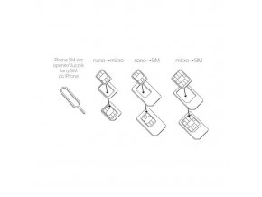 SIM adaptér set Forever microSIM 3ff-2ff nano 4ff-2ff nano 4ff-3ff s aplikátorem