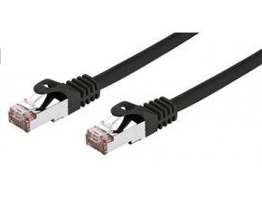 Kabel C-TECH patchcord Cat6, FTP, černý, 2m