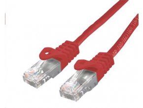 Kabel C-TECH patchcord Cat6, UTP, červený, 1m