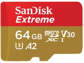 SanDisk Extreme/micro SDXC/64GB/170MBps/UHS-I U3 / Class 10/+ Adaptér