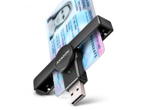 AXAGON CRE-SMPA, USB-A PocketReader čtečka kontaktních karet Smart card, (eObčanka, eID klient)