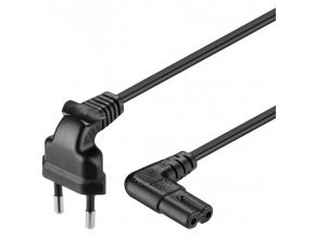 PremiumCord Kabel síťový 230V k magnetofonu se zahnutými konektory 0.75m