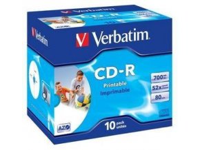 VERBATIM CD-R(10-Pack)Jewel/Printable/52x/700MB