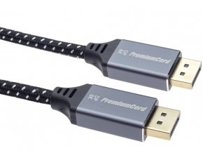 PremiumCord DisplayPort 1.4 přípojný kabel, kovové a zlacené konektory, 3m