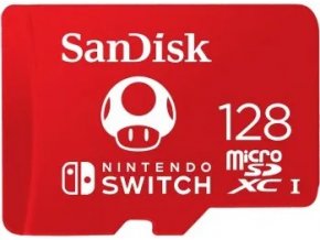 SanDisk Ninendo Switch/micro SDXC/128GB/100MBps/UHS-I U3 / Class 10/Červená