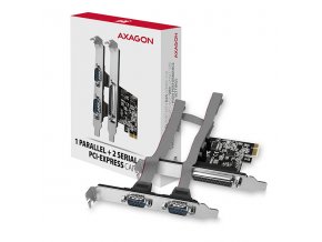 AXAGON PCEA-PSN, PCIe řadič - 1x paralelní (LPT) + 2x sériový port (RS232) 250 kbps, vč. LP