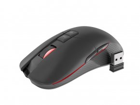 Genesis herní optická myš ZIRCON 330/RGB/3600 DPI/Herní/Optická/Bezdrátová USB/Černá-červená