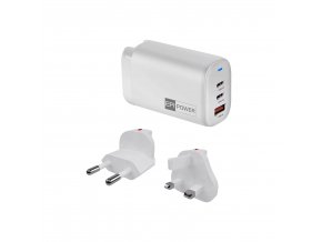 ER PW 65W GaN síťový adaptér 2xUSB-C PD/USB-A bílý