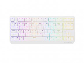 GENESIS herní klávesnice THOR 230/TKL/RGB/Outemu Red/Bezdrátová USB + Bluetooth/US layout/Bílá