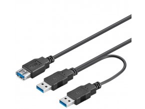 PremiumCord USB Y kabel A/Male + A/Male + A/Female