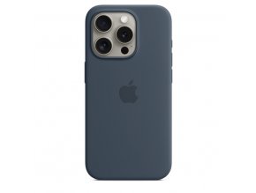 iPhone 15 Pro Silicone Case with MS - Storm Blue