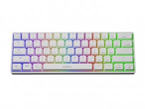 Genesis herní klávesnice THOR 660/RGB/Gateron Brown/Bezdrátová USB + Bluetooth/US layout/Bílá