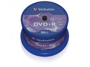 VERBATIM DVD+R(50-Pack),Spindl/MattSlvr/16x/4.7GB