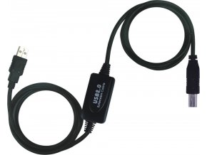 PremiumCord USB 2.0 repeater a propojovací kabel A/M-B/M 10m