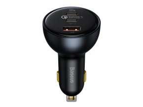 Baseus nabíječka do auta 1x USB-A 2x USB-C Quick Charge 5 160W šedá + kabel USB-C