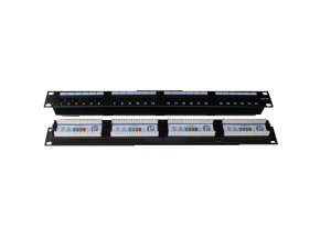 DATACOM Patch panel 24x RJ-45,Cat5e UTP,1U, 19" Dual
