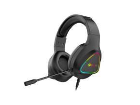Herní sluchátka C-TECH Midas (GHS-17BK), casual gaming, RGB podsvícení, černá