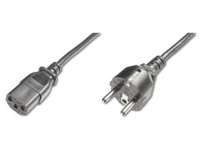 PremiumCord Kabel síťový 230V k počítači 2m , přímý konektor do zásuvky