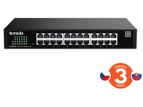 Tenda TEG2224D Websmart L2 cloud managed switch, 24x 10/100/1000 Mbps, Kov, Fanless-bez ventilátorů