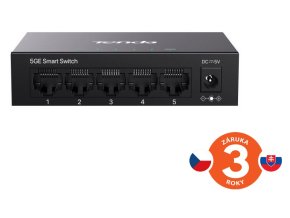 Tenda TEG2205D Websmart L2 cloud managed switch, 5x 10/100/1000 Mbps, Kov, Fanless - bez ventilátorů