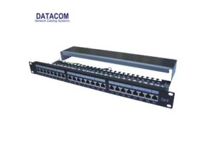 DATACOM Patch panel 24p.CAT6 1U 3x8 LSA, STP 19" černý s vyvázáním
