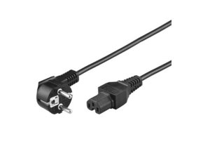 PremiumCord Kabel síťový 230V k počítači 2m IEC 320 C15 konektor s drážkou
