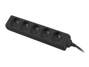 Prodlužovací přívod 230V 2m 5 zásuvek, černý