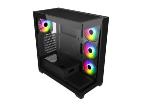FSP M340-BA/Midi Tower/Transpar./Černá