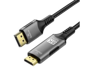 PremiumCord DP 1.4 na HDMI 2.1 kabel, 2m