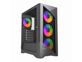 GEMBIRD Fornax 900/Midi Tower/Transpar./Černá