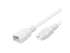 PremiumCord Prodlužovací kabel síť 230V, C13-C14, bílý 1m