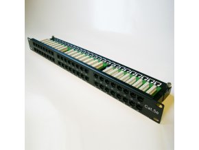 DATACOM Patch panel 48p. Cat5e 1U BK 8x6p. Modul, UTP, 19"