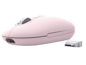 Trust Seron Slim/Kancelářská/Optická/3 200 DPI/USB+BT/Růžová