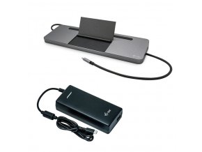 i-tec USB-C Metal Ergonomic 4K 3x Display Docking Station with Power Delivery 85W + i-tec Universal