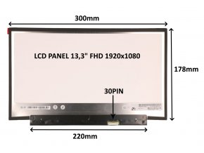 LCD PANEL 13,3" FHD 1920x1080 30PIN MATNÝ / BEZ ÚCHYTŮ