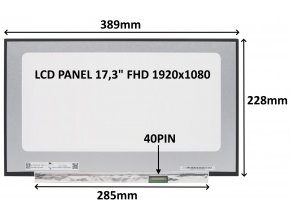 LCD PANEL 17,3" FHD 1920x1080 40PIN MATNÝ IPS 144HZ / BEZ ÚCHYTŮ